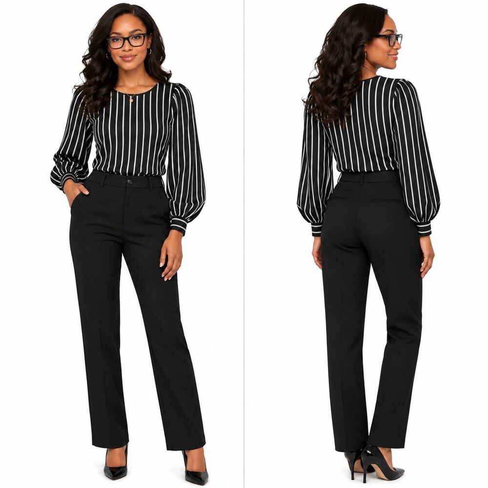 Babaton Aritzia Women's Black Tapered Leg Career Wear to Work Dress Pants Size 8